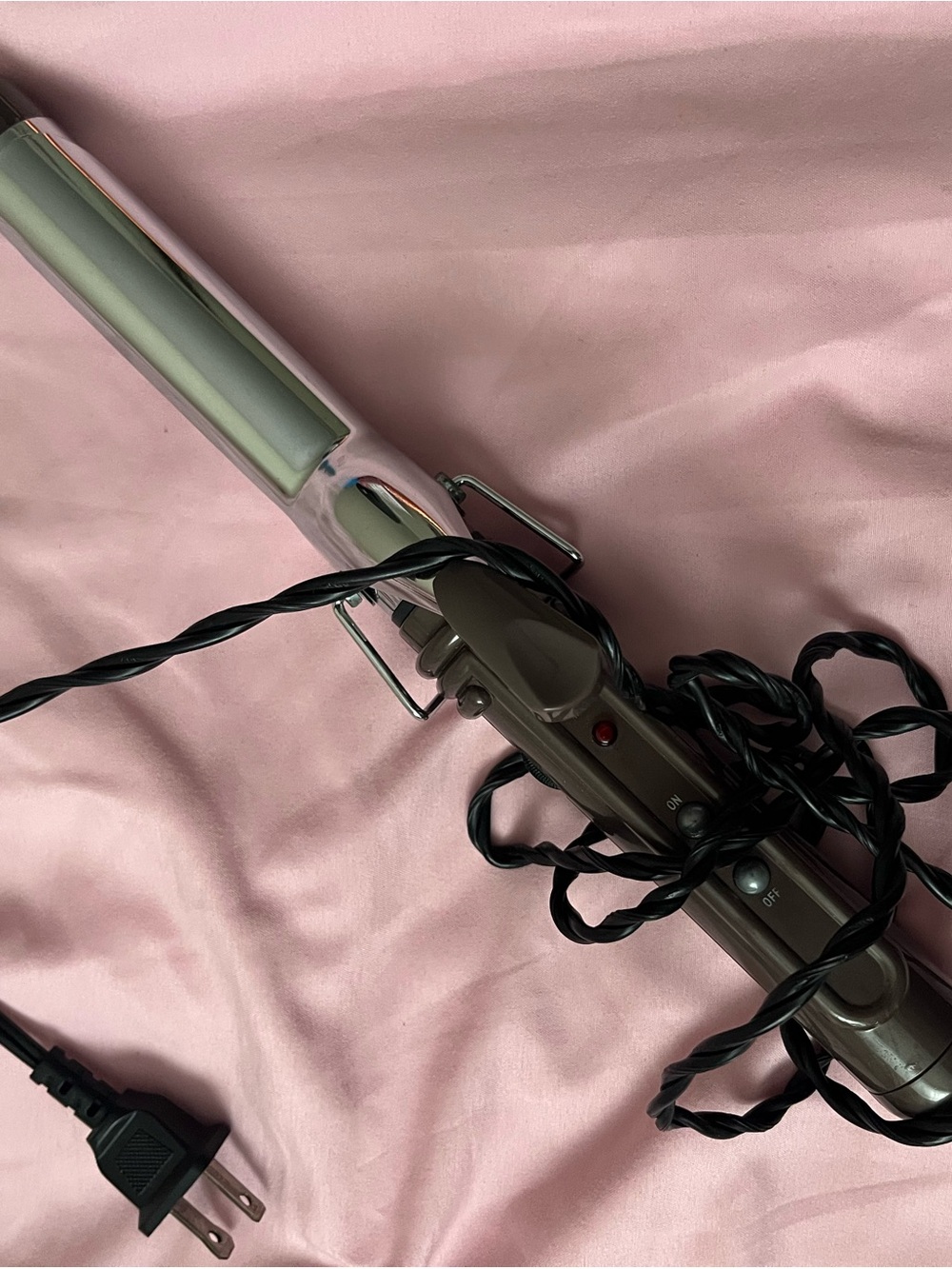 Pink and Brown Ceramic Curling Wand for Women